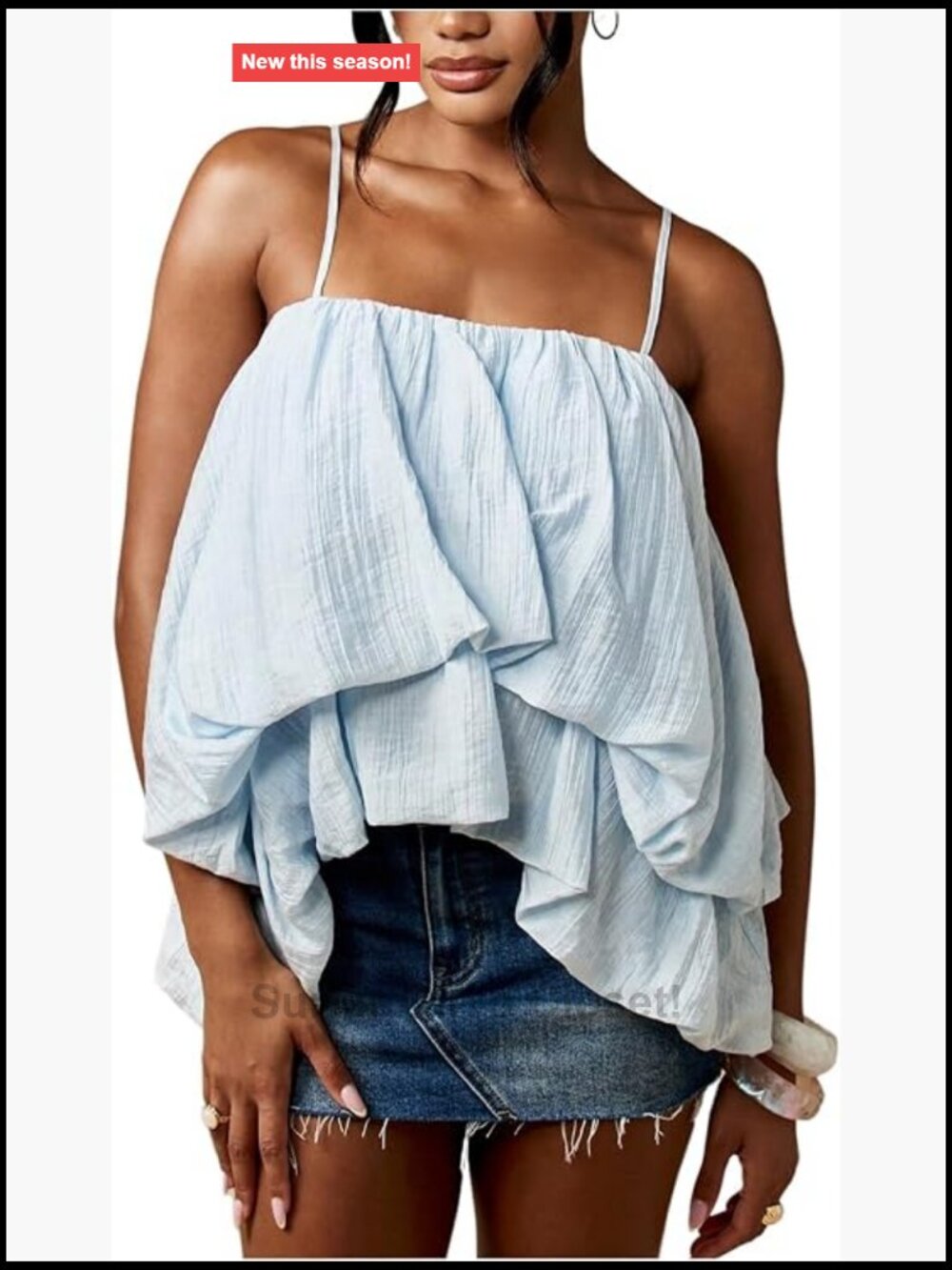 Ruffle Layered Camisole Flowy Tank Top Sleeveless Y2K Summer